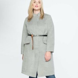 Eloquii Funnel Neck Midi Coat